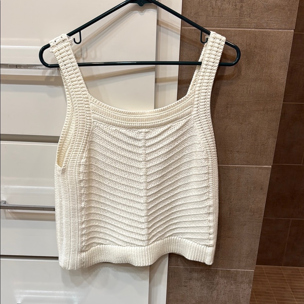 Elegant Cream Knit Tank Top